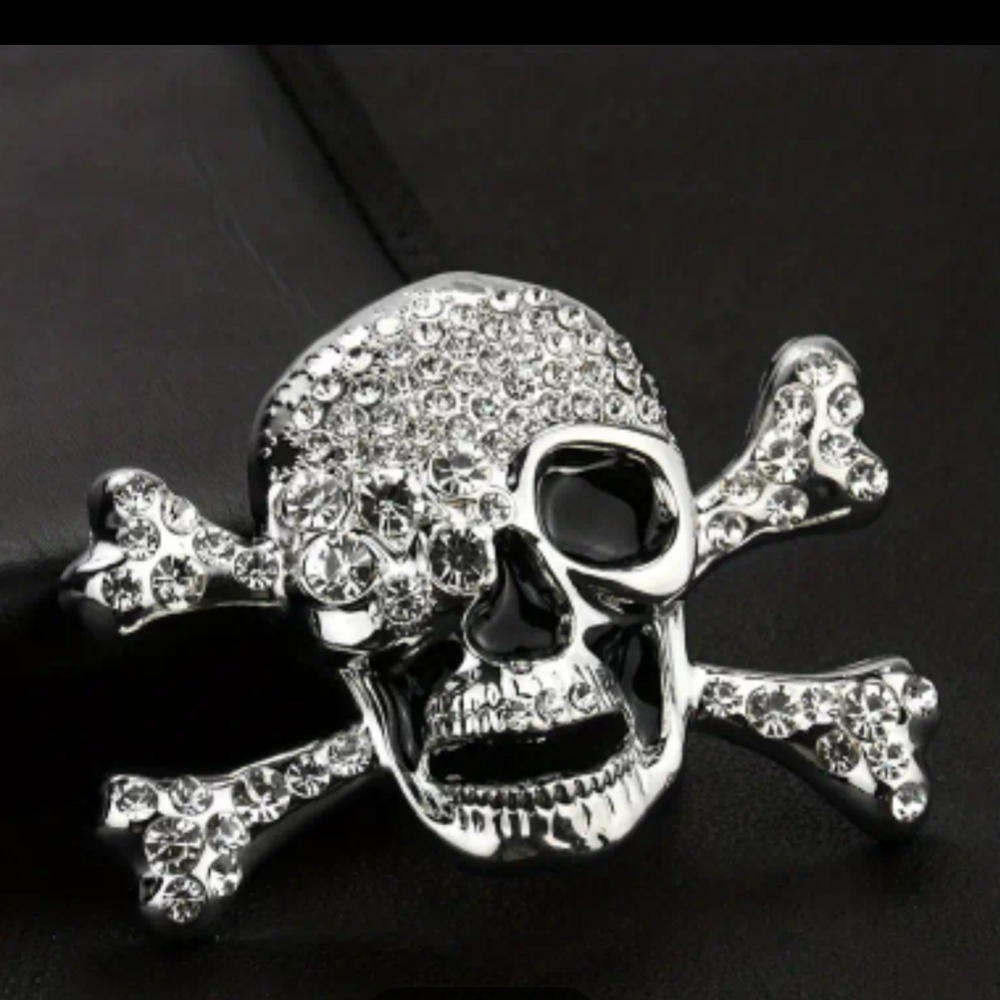 Bling rhinestone skull Belt buckle